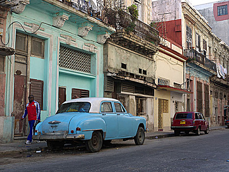 古巴,街道,场景,老,城镇,哈瓦那,拉丁美洲