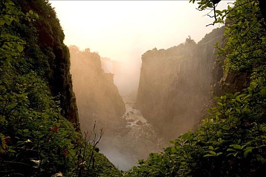维多利亚瀑布,瀑布,河,世界遗产,津巴布韦,非洲