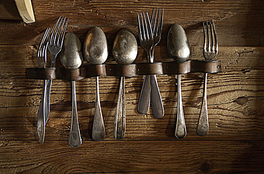 叉子,勺子,木头