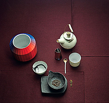 茶,配饰,不同,彩色,材质,造型
