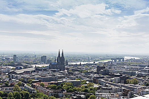 城市,科隆大教堂,莱茵河,科隆,北莱茵威斯特伐利亚,德国,欧洲