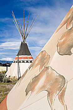 圆锥形帐篷,山,新墨西哥,美国