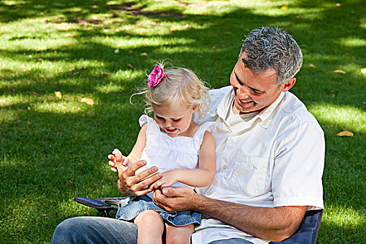 父亲,幼儿,消费,时间,一起,公园,艾伯塔省,加拿大