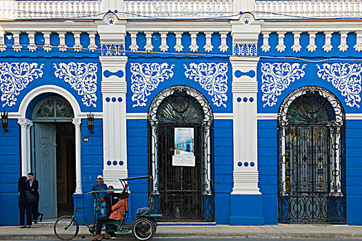 蓝色,建筑,文化,中心,人类,卡马圭,世界遗产,古巴,加勒比