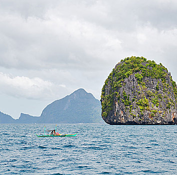 模糊,菲律宾,风景,船,太平洋,海洋,岛屿,背景