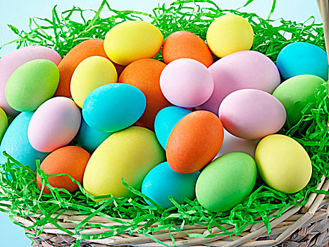 色彩,复活节彩蛋,篮子