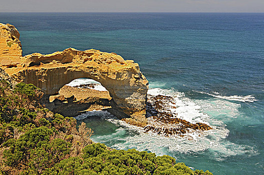 拱形,岩石构造,坎贝尔港国家公园,海洋,道路,维多利亚,澳大利亚