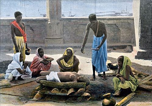 火葬,印度,艺术家
