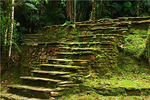 石头,楼梯,平台,哥伦比亚
