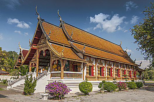 泰国,北方,风格,庙宇,寺院,契迪,清迈