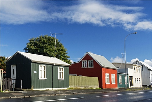 彩色,家,雷克雅未克,冰岛