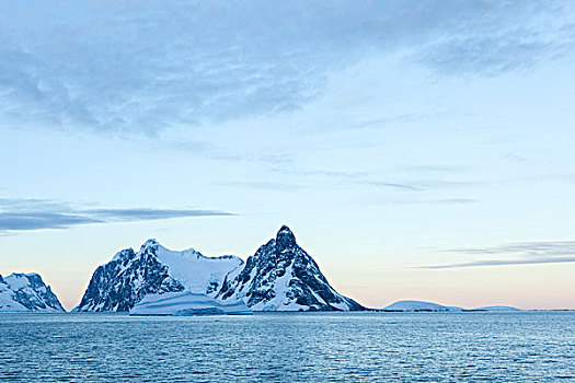 早晨,气氛,雪山,冰,冰河,南极半岛,南极
