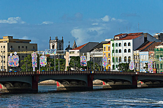 桥,建筑,河,累西腓,伯南布哥,巴西,大幅,尺寸