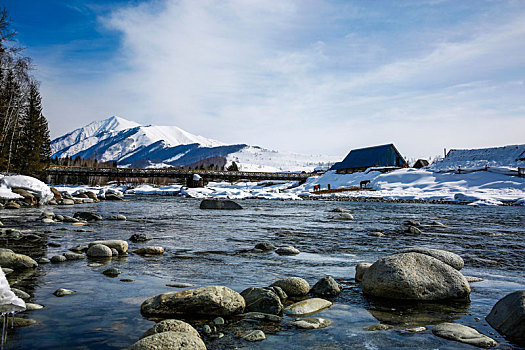 冬季月亮湾雪景