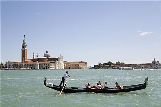 小船,圣乔治奥,马焦雷湖,背影,威尼斯,威尼托,意大利,欧洲