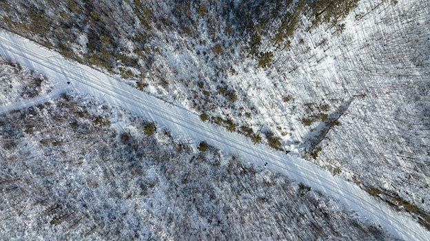 大兴安岭雪路