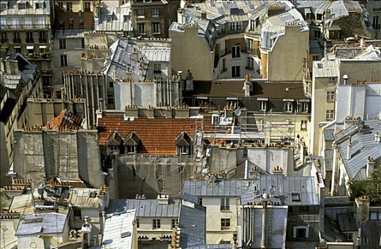 法国,巴黎,屋顶