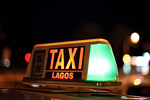 拉各斯,出租车,标识,光亮,夜晚,阿尔加维,葡萄牙