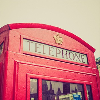 旧式,看,伦敦,电话亭