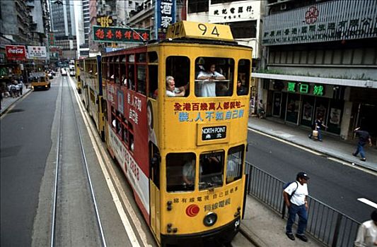 有轨电车,道路,香港,中国,亚洲