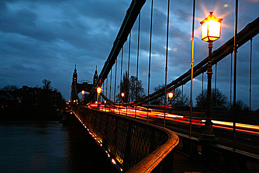 交通,吊桥,桥,泰晤士河,伦敦,英格兰