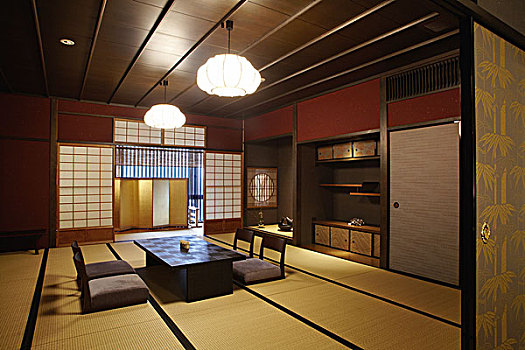 套房,竹子,房间,日本