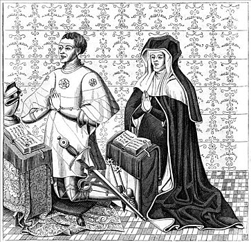 妻子,祈祷,14世纪,15世纪
