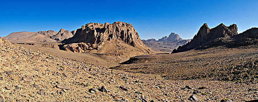 火山地貌,靠近,阿哈加尔,山峦,阿尔及利亚,撒哈拉沙漠,北非