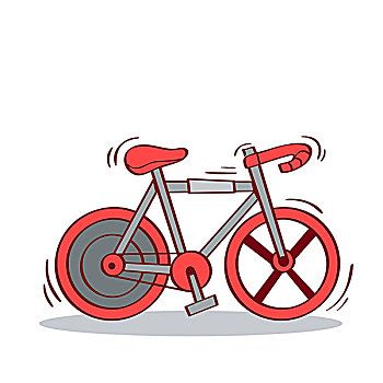 插画,自行车,白色背景