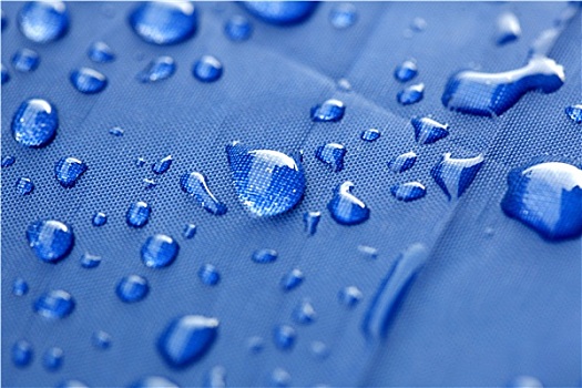 特写,雨滴,蓝色,伞