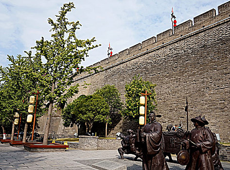西安古城墙内外景致