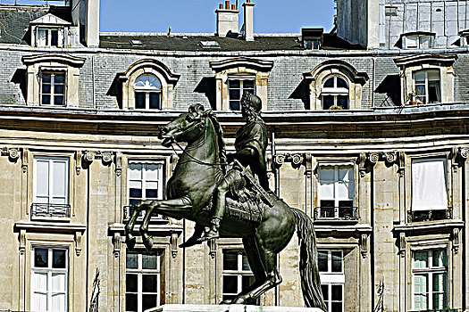 法国,巴黎,地点,骑马雕像,路易十四