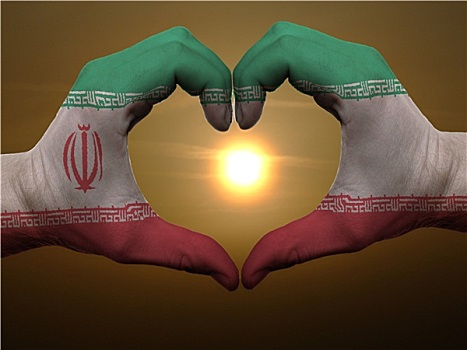 心形,喜爱,手势,彩色,伊朗,旗帜,爱人