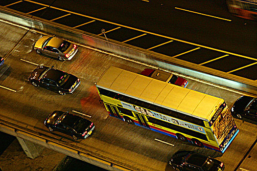 交通,东方,走廊,夜晚,香港