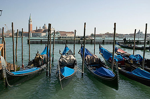 小船,停泊,威尼斯