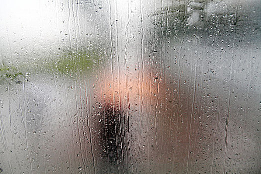 雨,下雨,玻璃,窗外,行人,雨伞,梦幻,朦胧