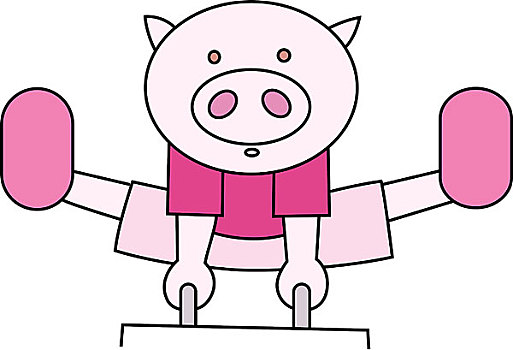 奥运生肖-猪插画