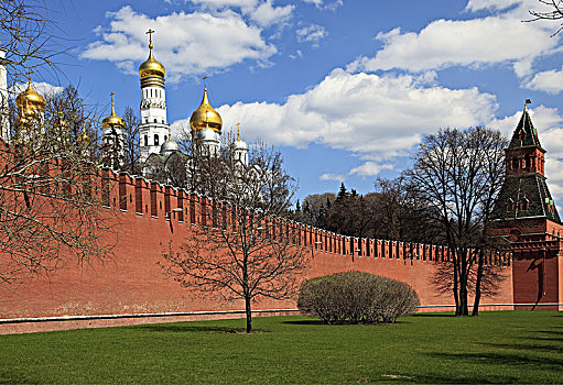欧洲,俄罗斯,莫斯科,大,克里姆林宫,宫殿,大教堂,球根,尖顶,防御,墙壁
