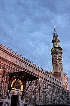 叙利亚大马士革伍麦叶清真寺宣礼塔