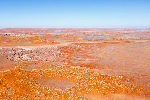 航拍,荒漠景观,红色,沙丘,纳米布沙漠,纳米比诺克陆夫国家公园,纳米比亚,非洲
