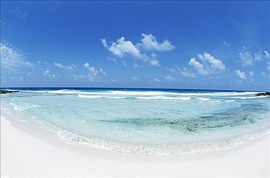 墨西哥,尤卡坦半岛,女人岛,宁和,白沙滩,清晰,海洋,水,蓝天