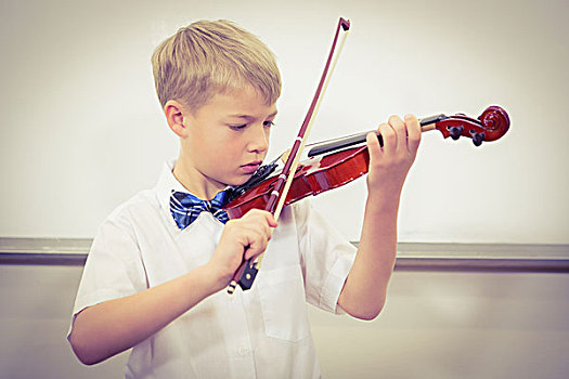 专注,学生,演奏,小提琴,小学