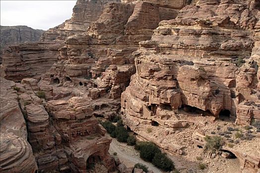 岩石构造,古老,纳巴泰,石头,城市,佩特拉,约旦,中东,亚洲