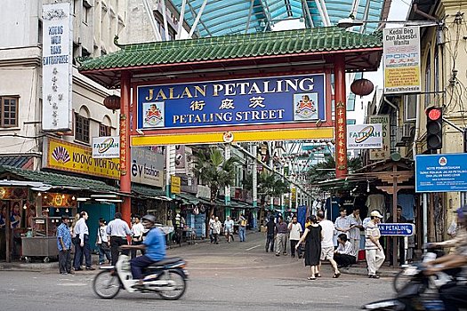 行人,购物街,唐人街,吉隆坡,马来西亚