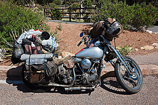老,摩托车,大峡谷国家公园,科罗拉多高原,亚利桑那,美国