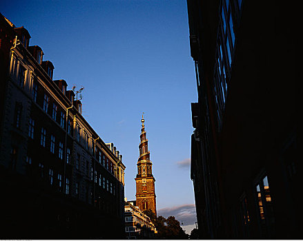 尖顶,城市,哥本哈根,丹麦