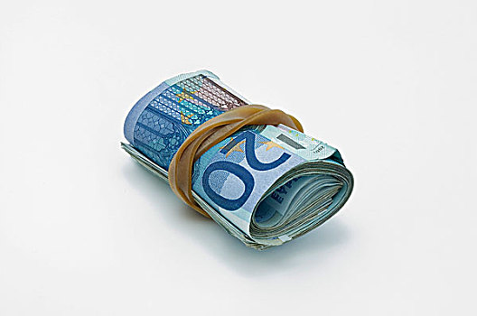 欧元,货币,捆绑,橡胶,带
