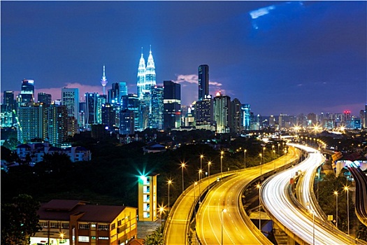 吉隆坡,天际线,夜晚
