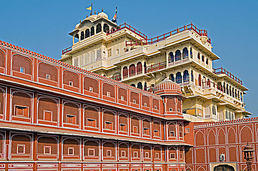 城市宫殿,斋浦尔,拉贾斯坦邦,印度,亚洲