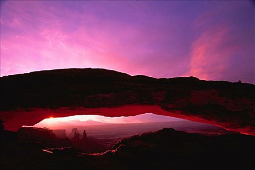 峡谷地国家公园,日落,犹他,美国